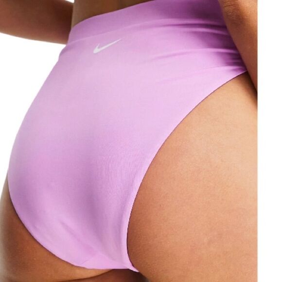Nike Swimming Essentials high waist bikini bottoms in Lilac - Picture 2 of 8